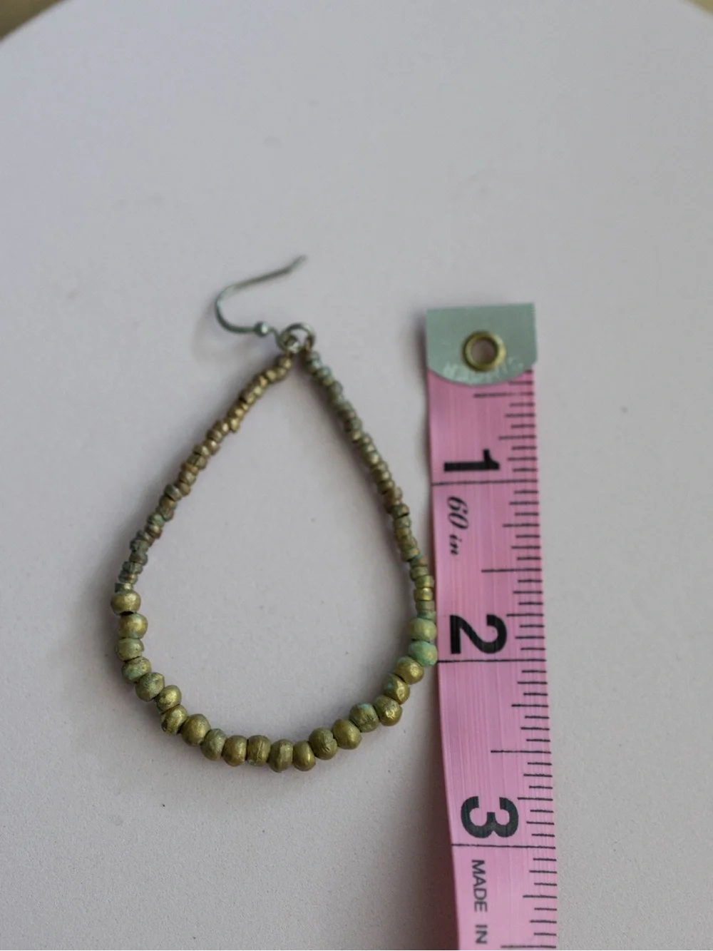 Noonday Collection Olive Beaded Teardrop‎ Earrings